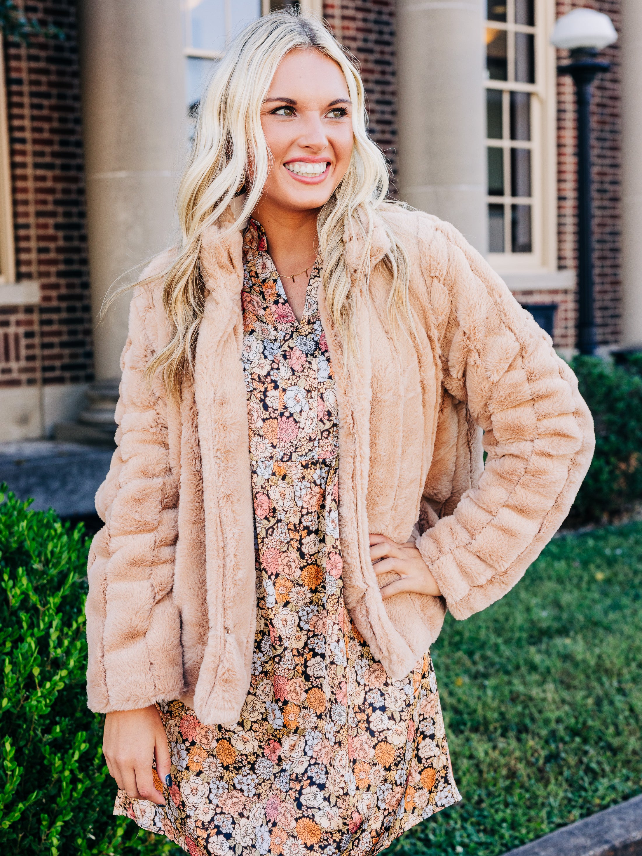 Endless Memories Taupe Coat Ribbon Chix