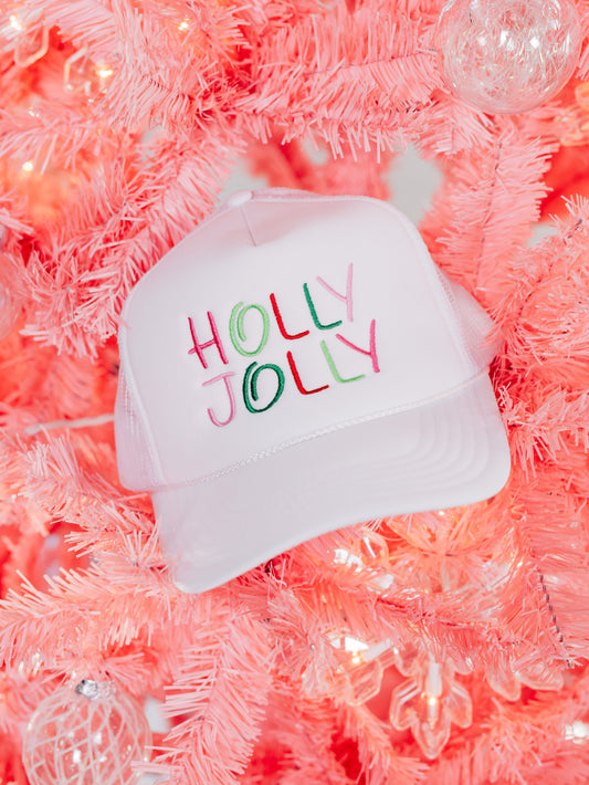 Holly Jolly White Cap