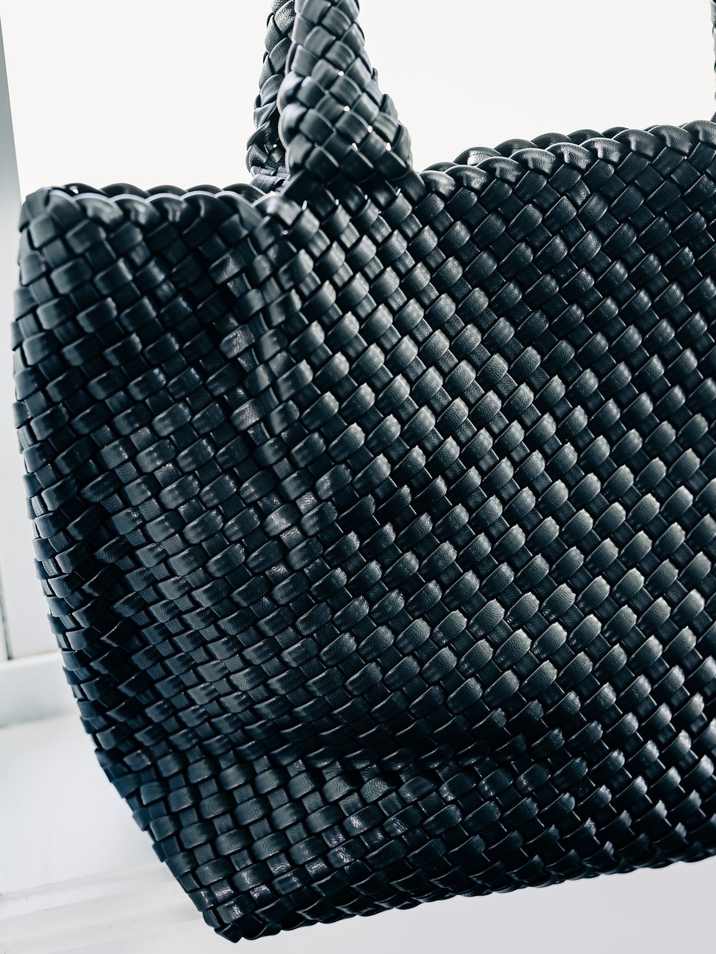 Woven Large Black Handbag