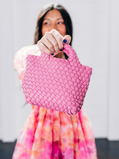 Woven Mini Pink Handbag