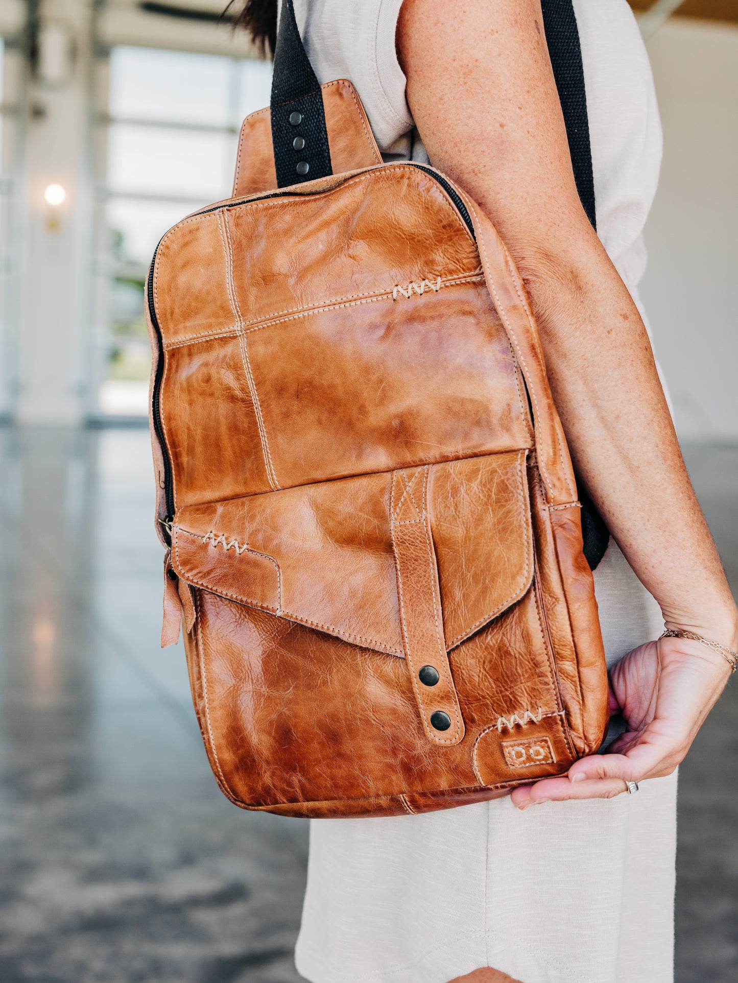 Boss Tan Rustic Sling Backpack