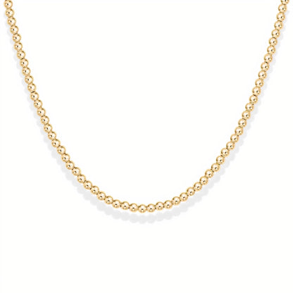 Classic 3mm 14K Gold Filled Beaded Necklace
