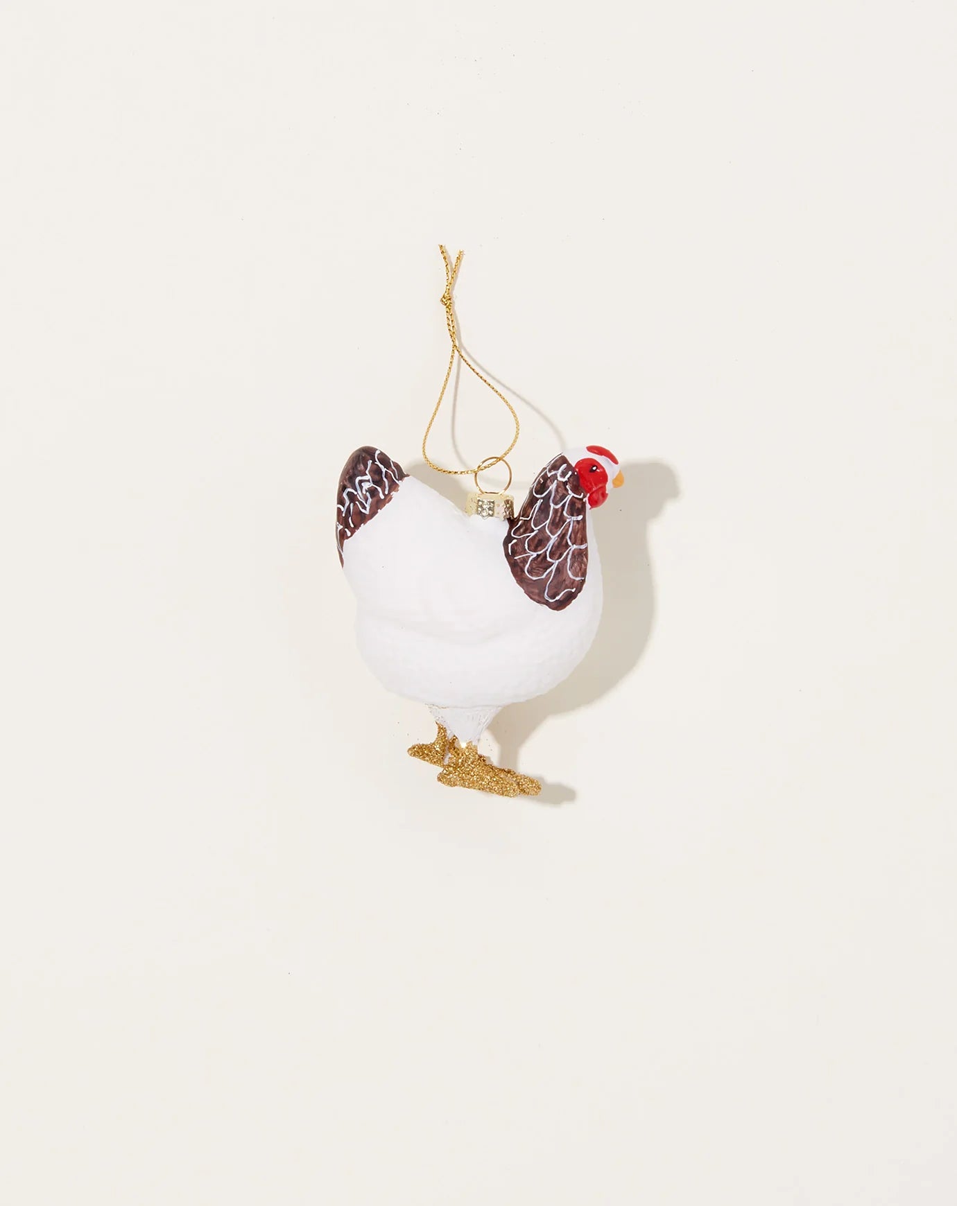 Farmhouse Hen White Ornament