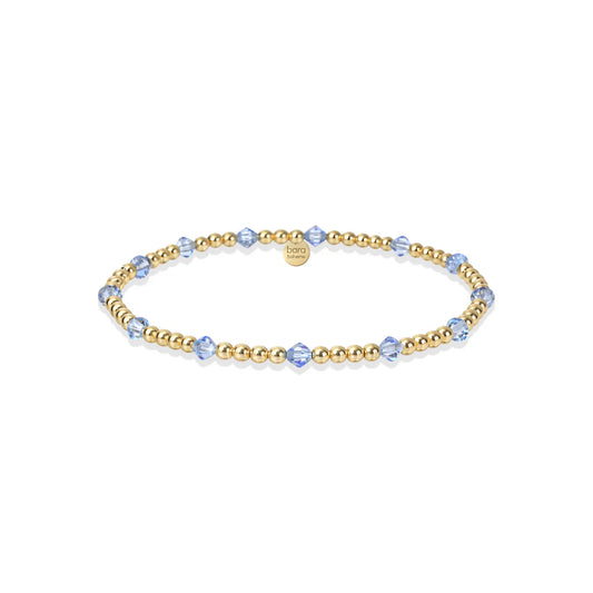 Crystal By Yard Sapphire 14K Gold Filled Beaded Bracelet