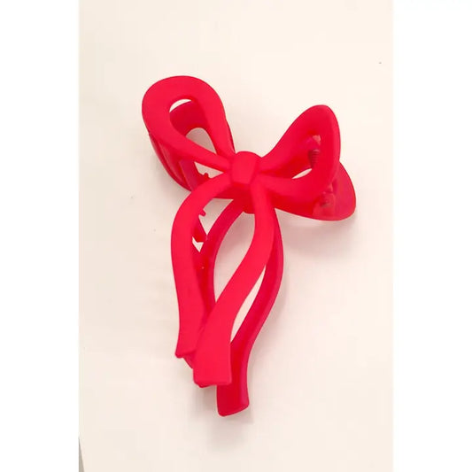 Bow Acrylic Red Hair Clip