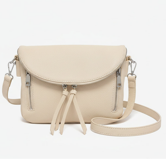Aubree Flapover Ivory Crossbody