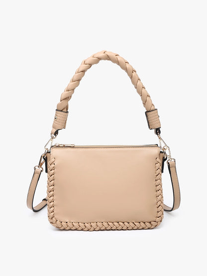 Judith Whipstitch Trim Parchment Handbag