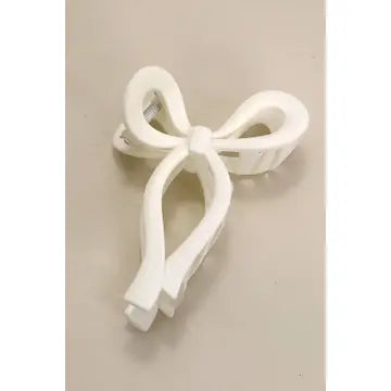 Bow Acrylic Off White Hair Clip