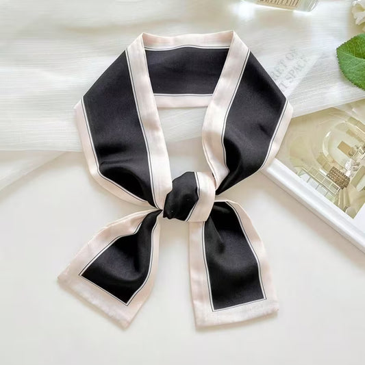 True Classic Black Satin Scarf