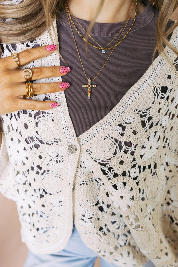 Emalee Crystal Cross Necklace