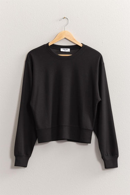 Warm Embrace Black Sweatshirt Top