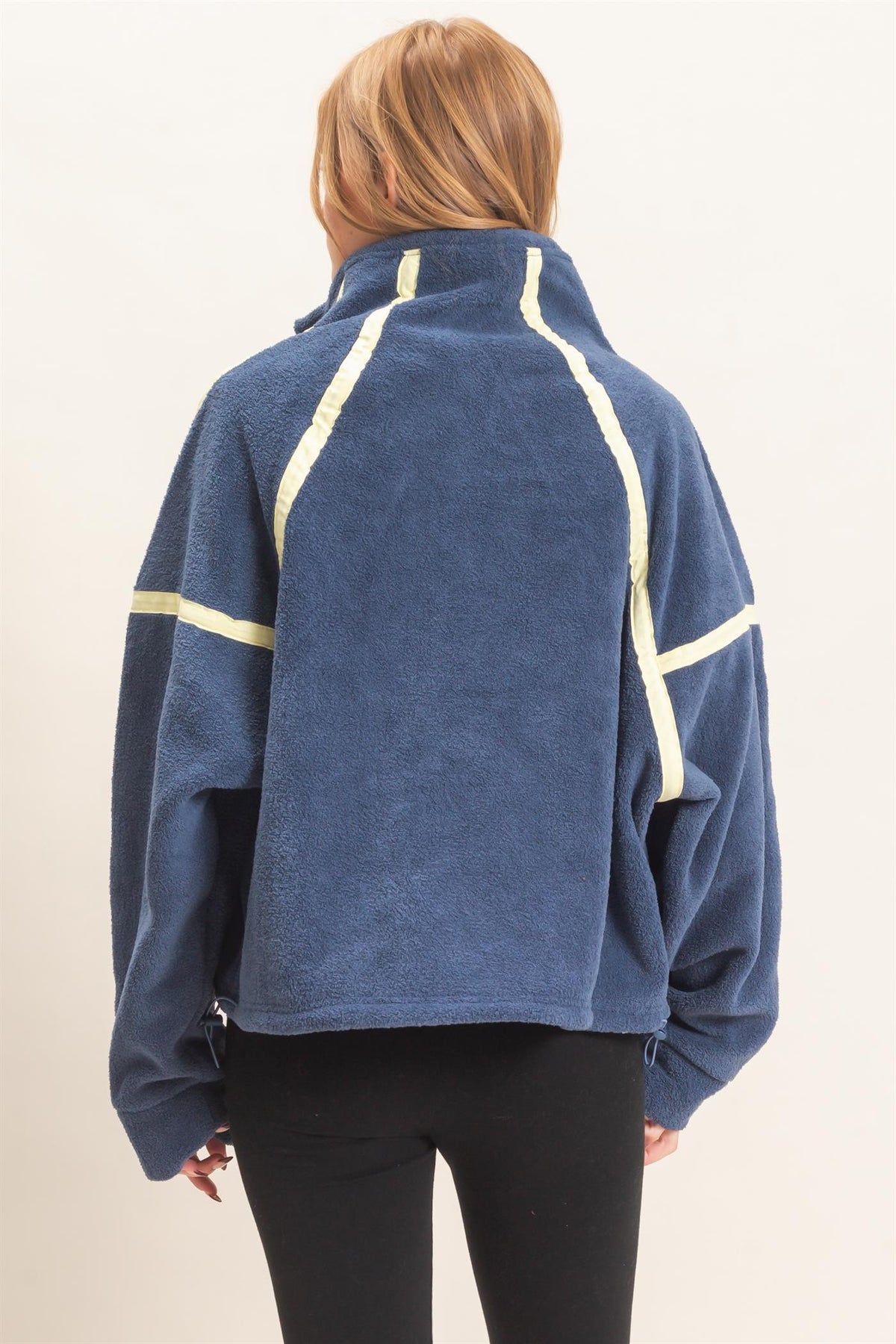 Softly Structured Navy Fleece Pullover