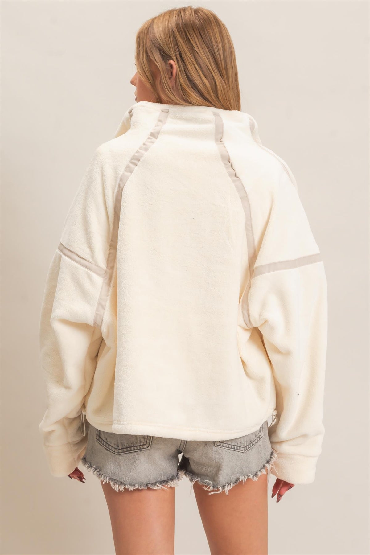 Softly Structured Ivory Fleece Pullover
