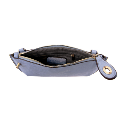 Mini Crossbody Chambray Wristlet Clutch