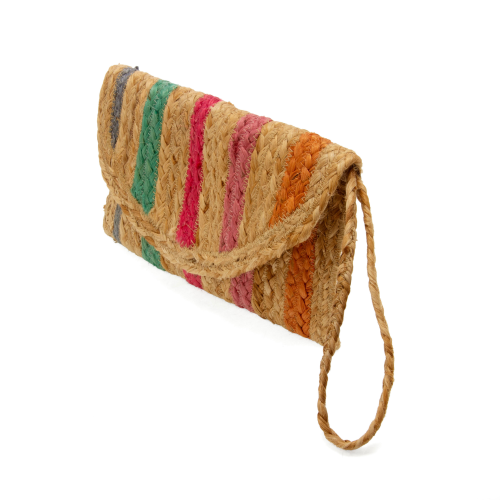 Reese Multi Jute Crossbody Wristlet Clutch