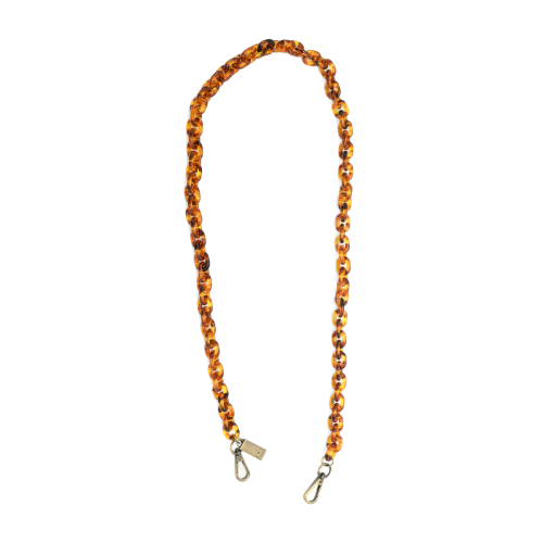 42" Faux Tortoise Shell Lucite Cable Chain Strap