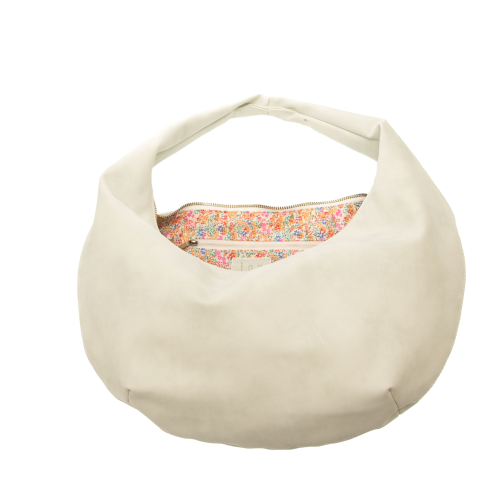 Bianca White Crescent Shoulder Bag