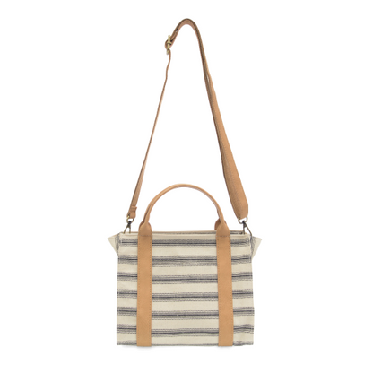 Pencil Stripe Black Mini Canvas Tote