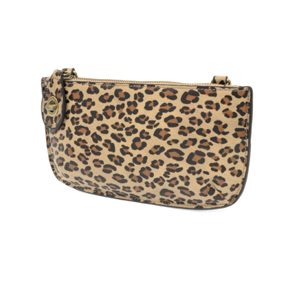 Mini Crossbody Natural Leopard Wristlet Clutch