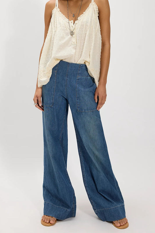 Breezy Denim Pull-On Cobalt Jeans