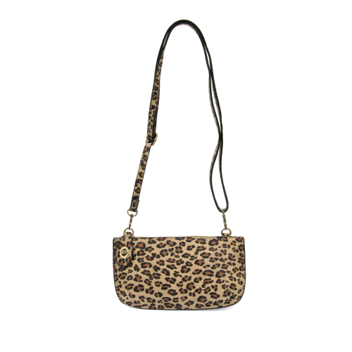 Mini Crossbody Natural Leopard Wristlet Clutch