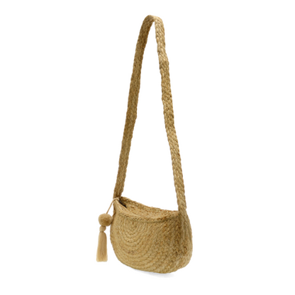 Orion Natural Jute Crescent Shoulder Bag