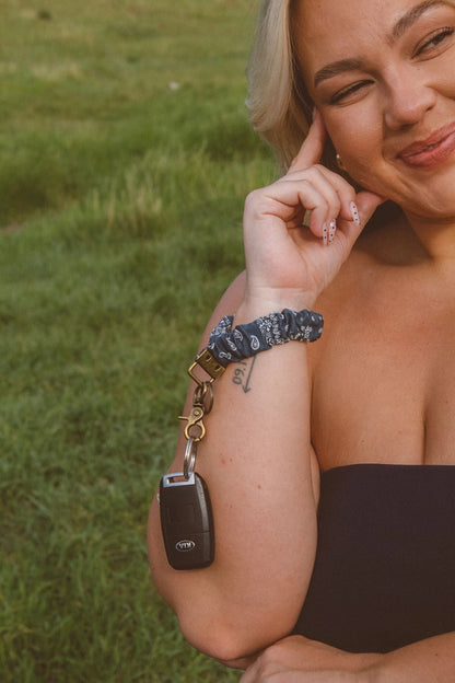 Paisley in Navy Keychain