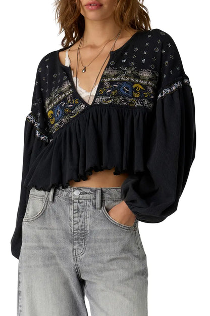 Bryn Black Combo Tee