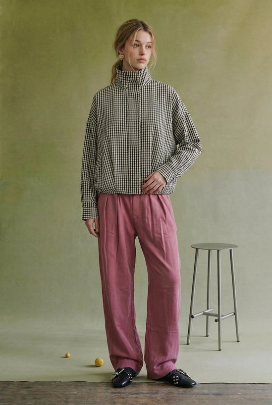 Gingham Hour Bomber Jacket