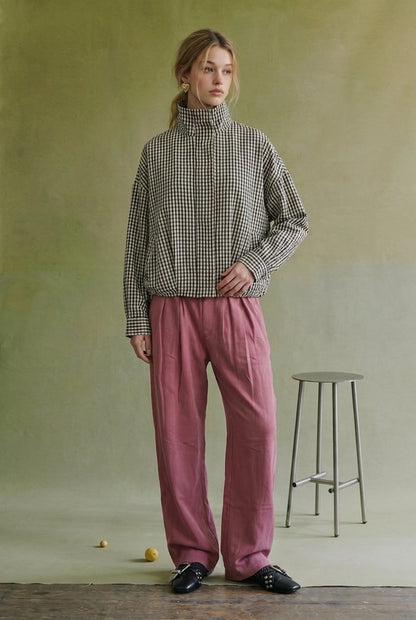 Gingham Hour Bomber Jacket