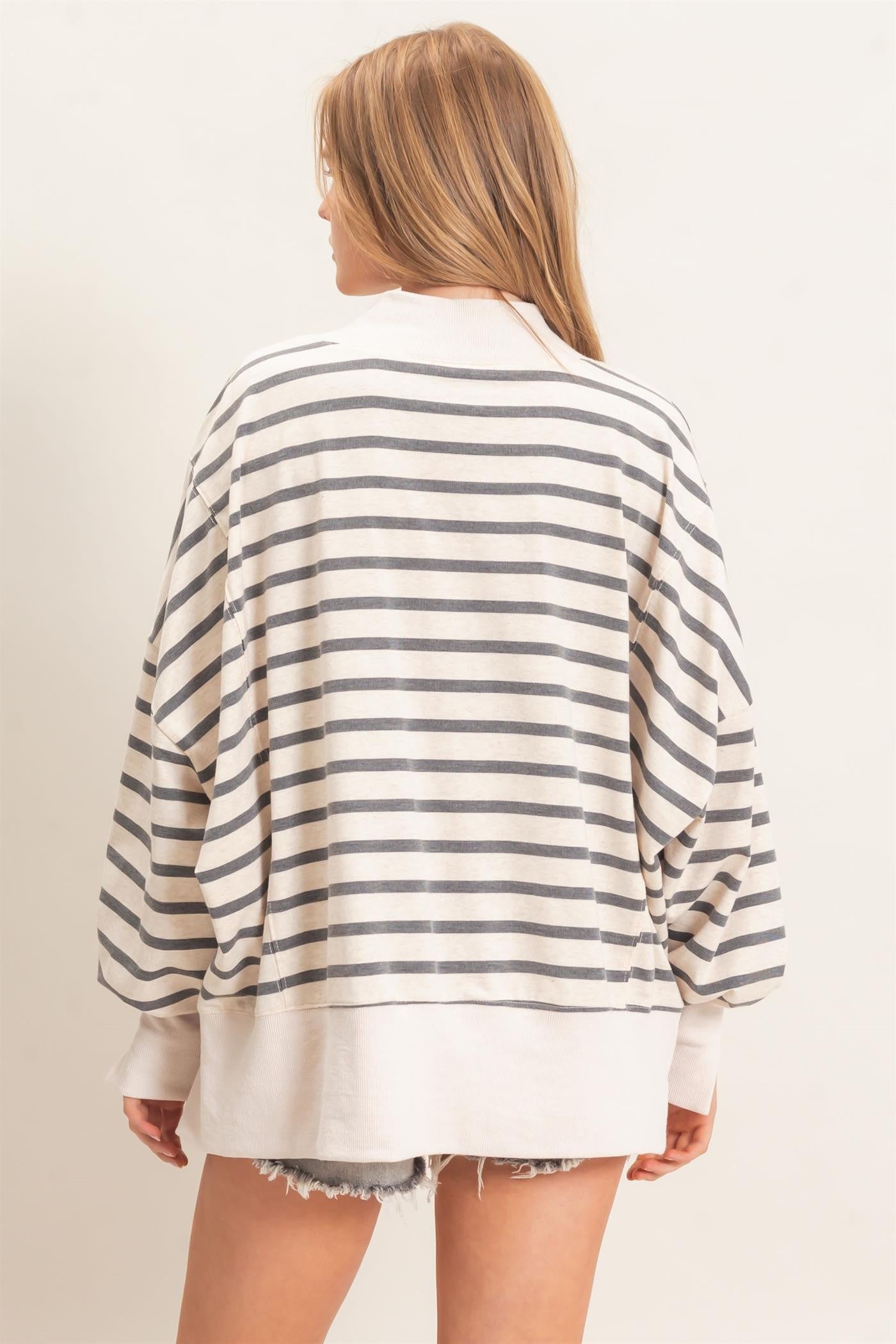 Let It Be Easy Grey/Ecru Sweatshirt