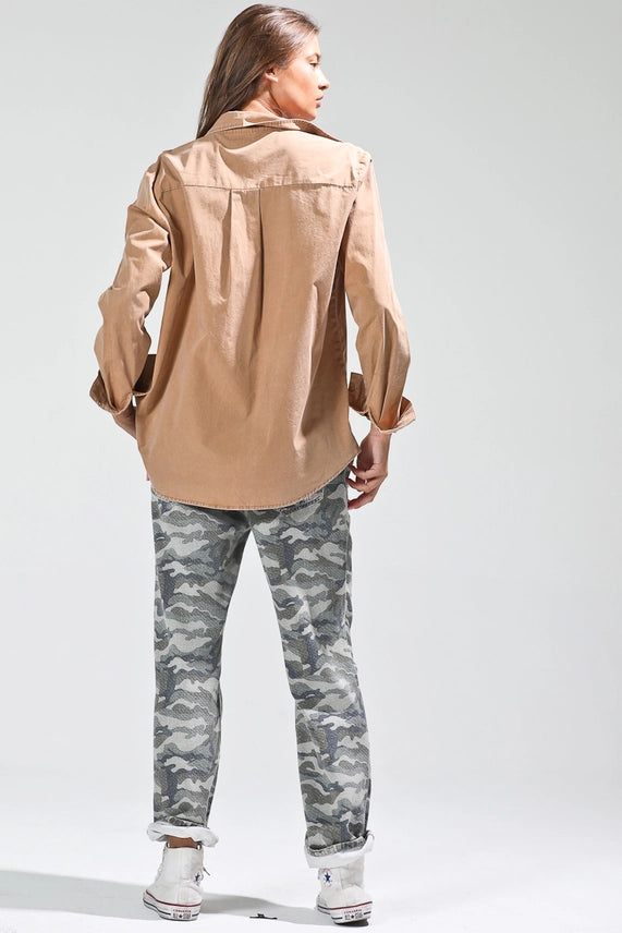 Washed Out Camel Top