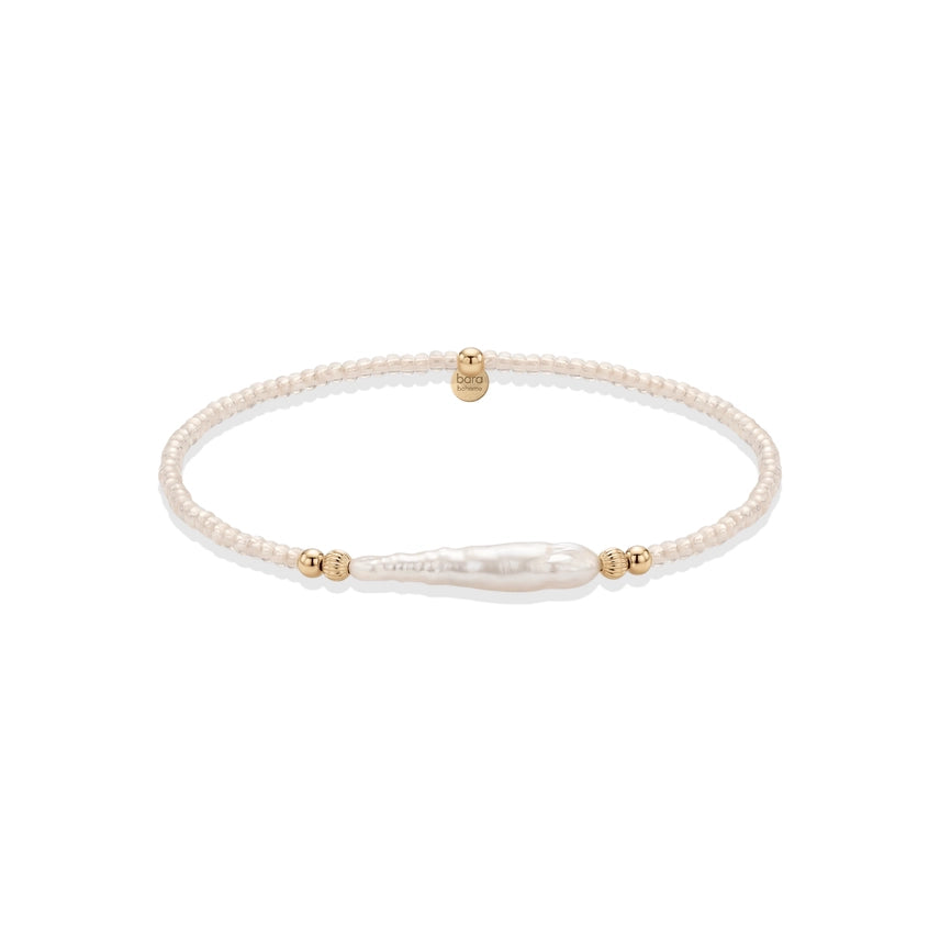 Day Dream + Pearl 14K Gold Filled Champagne Beaded Bracelet