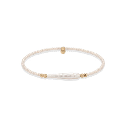 Day Dream + Pearl 14K Gold Filled Champagne Beaded Bracelet