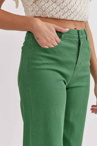 Happy Dance Green Denim