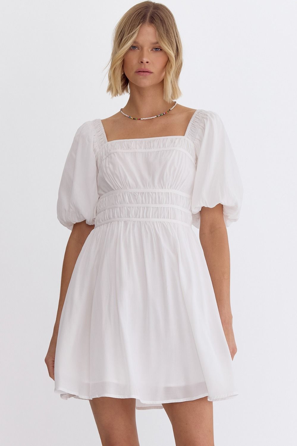 Solid Choice Off White Dress – Ribbon Chix