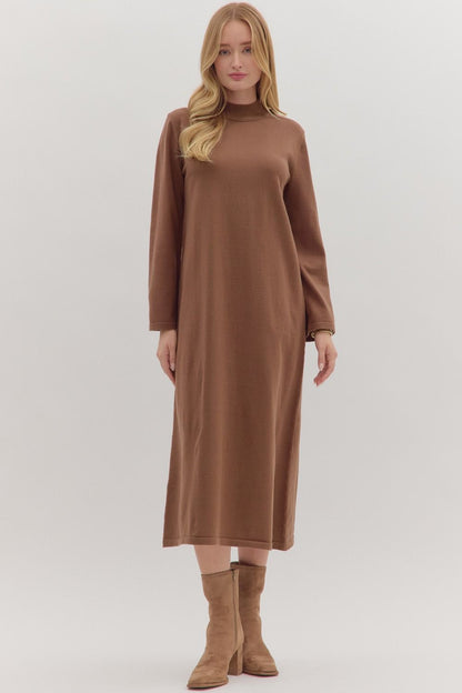 Effortless Grace Brown Dress