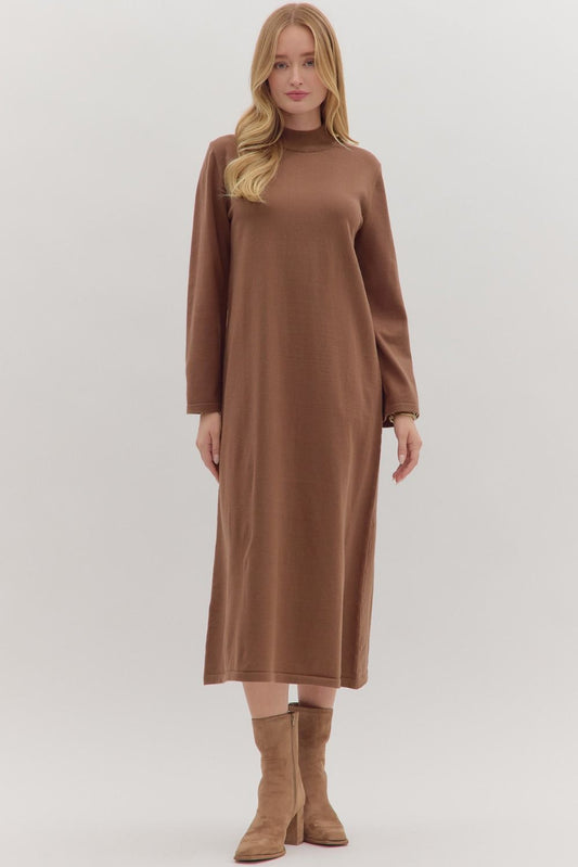 Effortless Grace Brown Dress