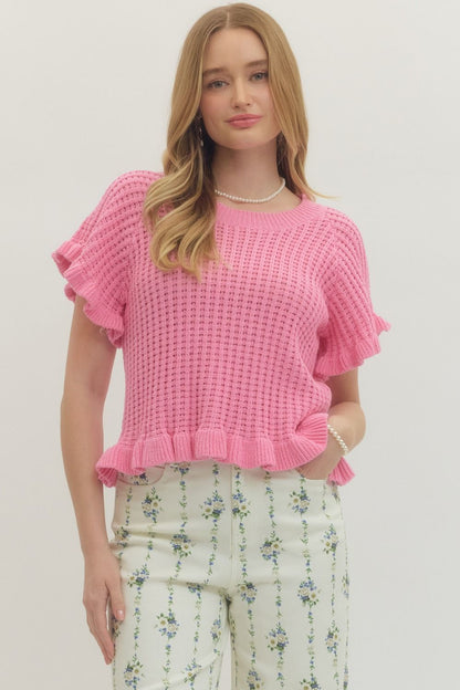Rosy Ruffle Top