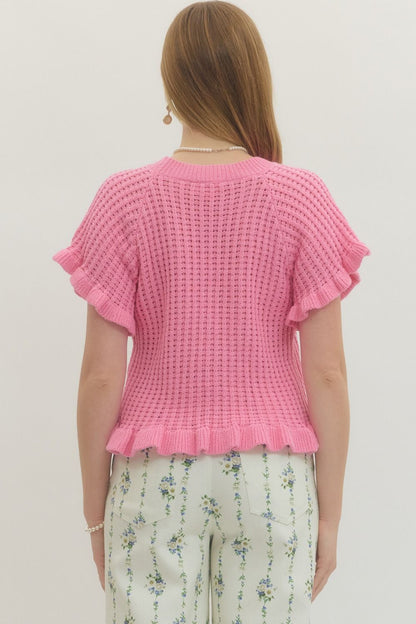Rosy Ruffle Top