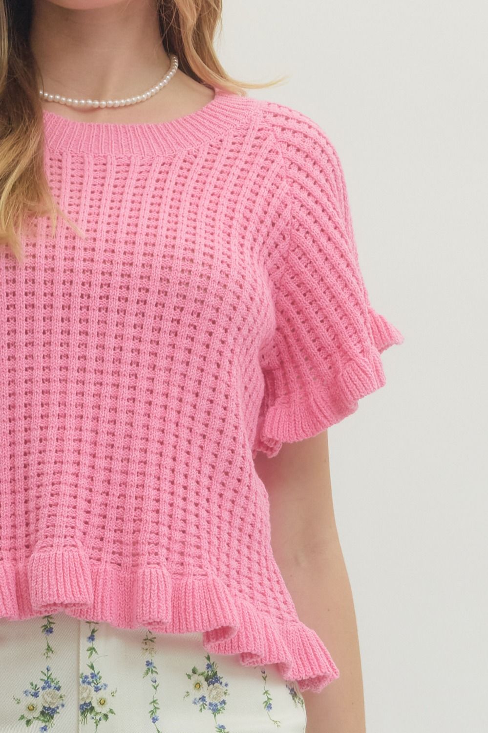 Rosy Ruffle Top