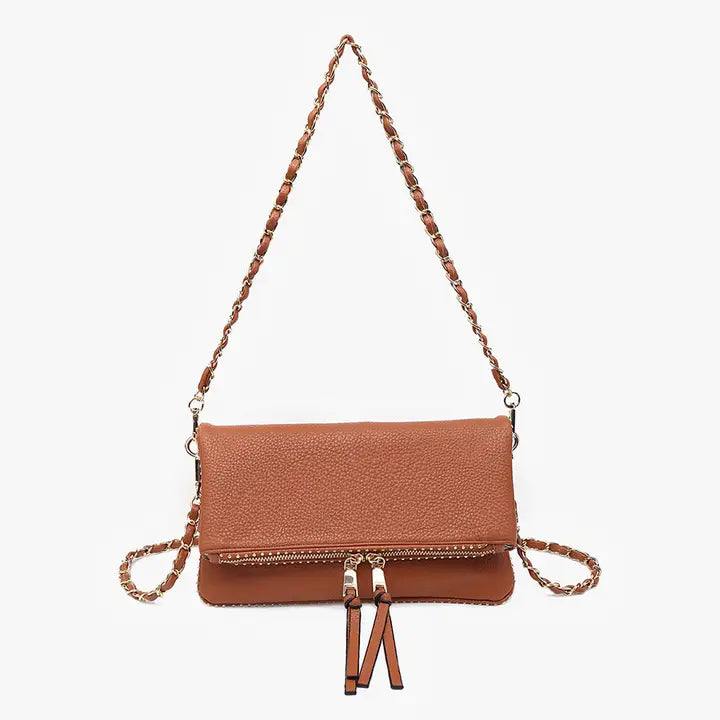 Julie Studded Brown Crossbody Bag