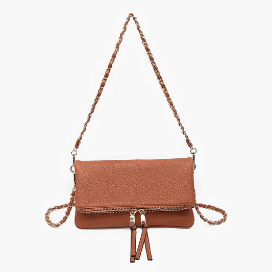 Julie Studded Brown Crossbody Bag