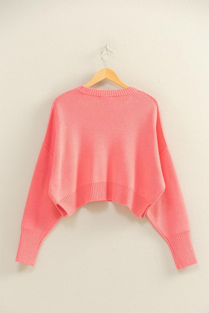 Keep Things Simple Pink Sweater