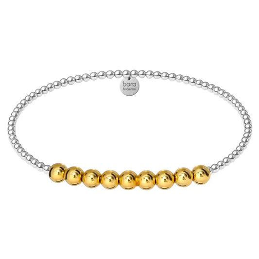 Robyn 14K Gold Filled Two-Tone (silver/gold) Beaded Bracelet