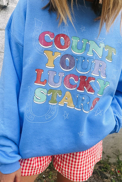 Count Your Lucky Stars Blue Sweatshirt
