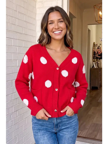 First Impression Red Cardigan