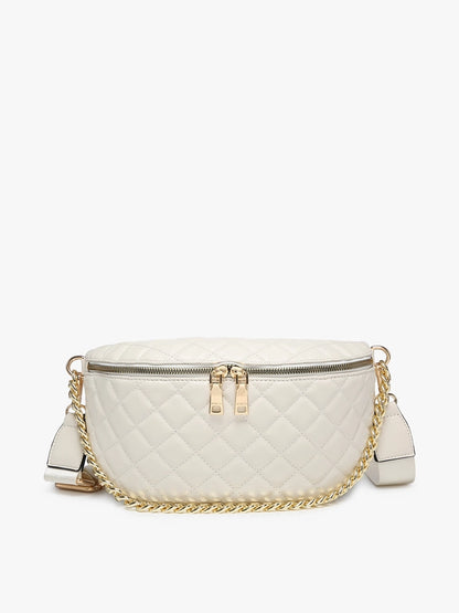 Sylvie Bone Quilted Belt Bag