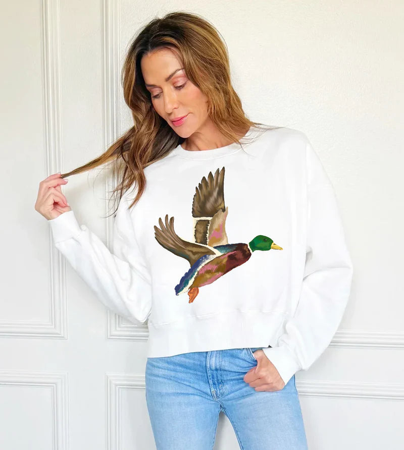 Flying Mallard Crop Sweatshirt