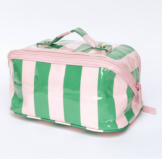 Summer Stripe Pink/Green Cosmetic Bag
